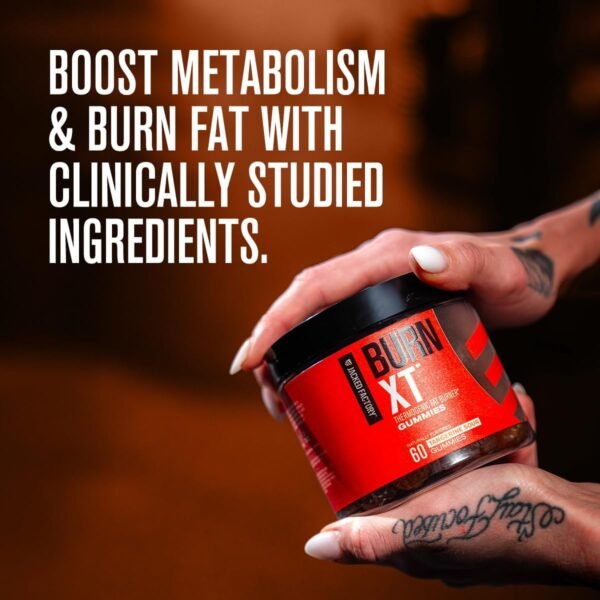 Jacked Factory Burn-XT Weight Loss Gummies - Thermogenic Fat Burner & Appetite Suppressant Gummies with Acetyl-L-Carnitine HCL, MitoBurn, & Caffeine - 60 Gummies, Tangerine Sour - Image 7