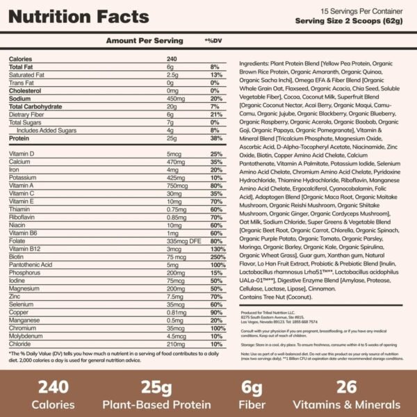 Ka’Chava All-In-One Nutrition Shake Blend, Chocolate, 15 Servings, 85+ Superfoods & Nutrients, Meal Replacement, Greens Plant-Based Superfood Powder Protein Drink, Digestive Enzymes & Probiotics, Vegan Dairy Gluten Free - Image 3