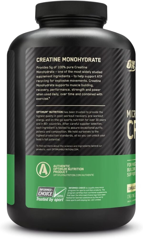 Optimum Nutrition Micronized Creatine Monohydrate Powder, Unflavored, 120 Servings, 600 Grams (Packaging May Vary) - Image 7