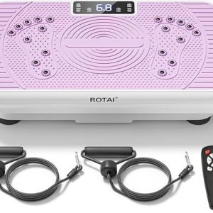 Vibration Plate Exercise Machine, Whole Body Workout Power Vibrate Fitness Platform Vibration Plate for Lymphatic Drainage, Weight Loss, Toning, Shaping & Wellness