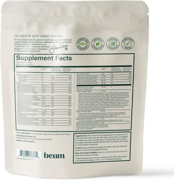 Beam Kids All in One Superfood Powder, Nutritional Shake, Organic Greens, Probiotics, Vitamins, Immune Support, Gut Health, Superfood Drink, Daily Nutrition for Children, No Artificial Sweeteners - Image 9