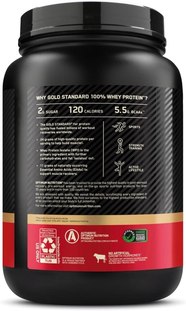 Optimum Nutrition Gold Standard 100% Whey Protein Powder, Double Rich Chocolate, 2 Pound (Packaging May Vary) - Image 12