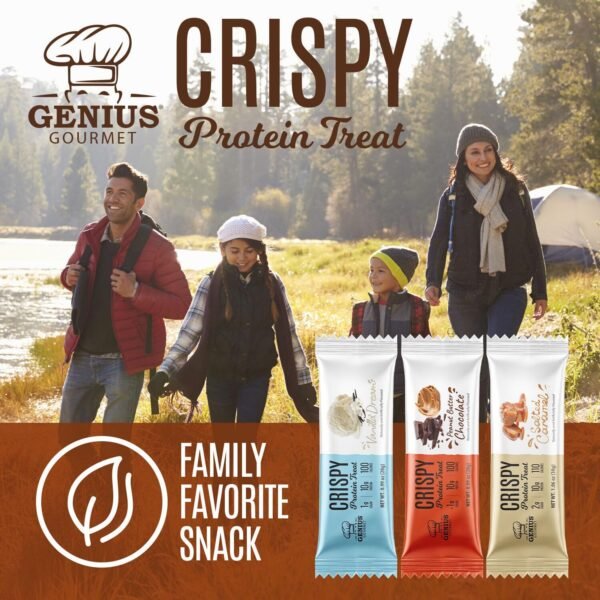 Genius Gourmet Crispy Protein Treat, Salted Caramel, Keto Snack, Low Carb, Low Sugar & Gluten Free, Protein Snacks for Adults, 10G of Whey Protein per Protein Bar, 5 Net Carbs, On The Go Snack, 20 CT - Image 7