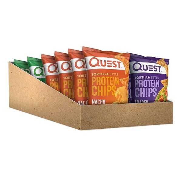 Quest Nutrition Tortilla Style Protein Chips Variety Pack, Chili Lime, Nacho Cheese, Loaded Taco, Low Carb, High Protein, Gluten Free, 1.1 oz (Pack of 12) - Image 2