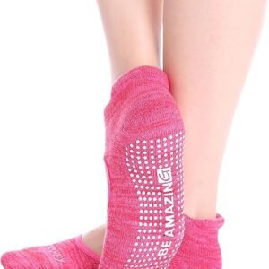 Non-Slip Socks Yoga Barre Pilates Hospital Maternity Sock w/Grips for Women Men