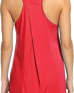 Bestisun Workout Yoga Athletic Shirts Racerback Long Tank Tops Loose fit for Women
