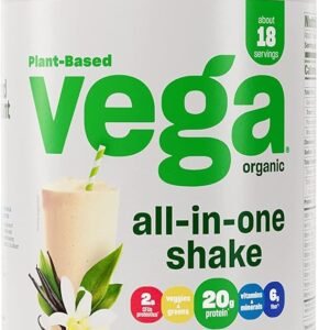 Vega Organic All-in-One Vegan Protein Powder, French Vanilla -Superfood Ingredients, Vitamins for Immunity Support, Keto Friendly, Pea Protein for Women & Men, 1.5 lbs (Pack of 1)