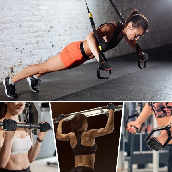 Minimal Workout Gloves,Short Micro Weight Lifting Gloves Grip Pads with Full Palm Protection & Extra Grip for Men Women Weightlifting,Gym,Cross Training,Powerlifting,WODs. - Image 8