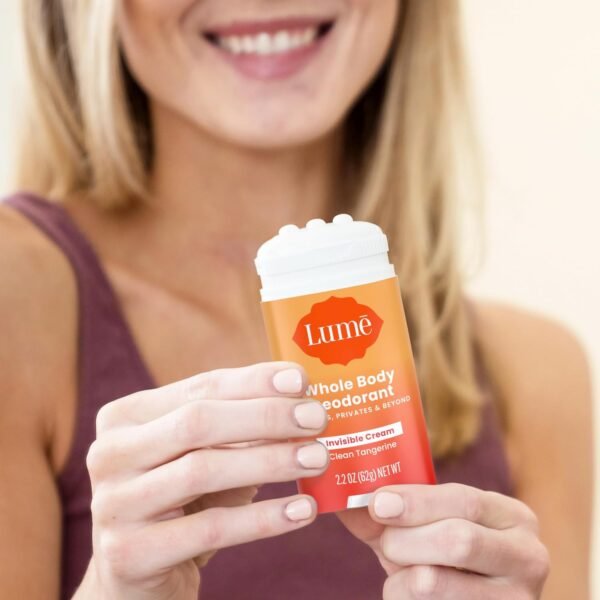 Lume Whole Body Deodorant - Invisible Cream Stick - 72 Hour Odor Control - Aluminum Free, Baking Soda Free, Skin Safe - 2.2 Ounce (Pack of 2) (Clean Tangerine) - Image 7