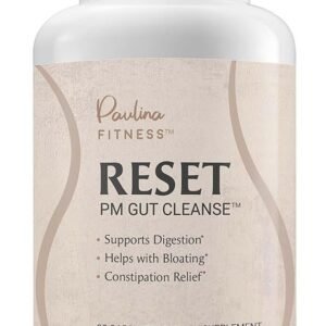 Paulina FITNESS Reset Overnight Digestive Aid, Bloating Relief, & Gut Health Supplement | Natural Detox & Digestive Cleanse to Support Weight Management and Relieve Constipation | 90 Capsules