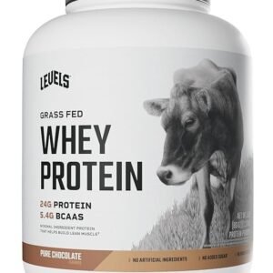 Levels Grass Fed Whey Protein Powder, No Artificials, 24G of Protein, Pure Chocolate, 5LB