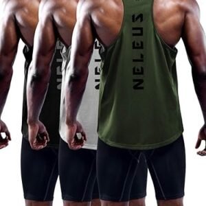 NELEUS Men's 3 Pack Dry Fit Y-Back Muscle Tank Top